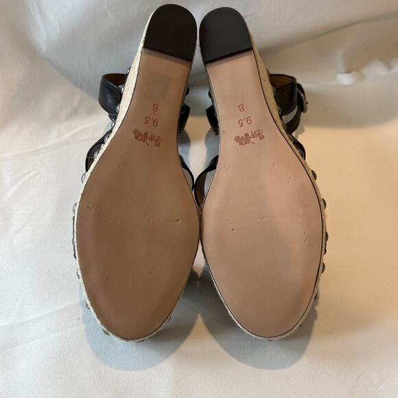 Coach Darcy Semi-Matte Calf Espadrille Wedge Sandal Women's size 9.5 - Picture 3 of 7